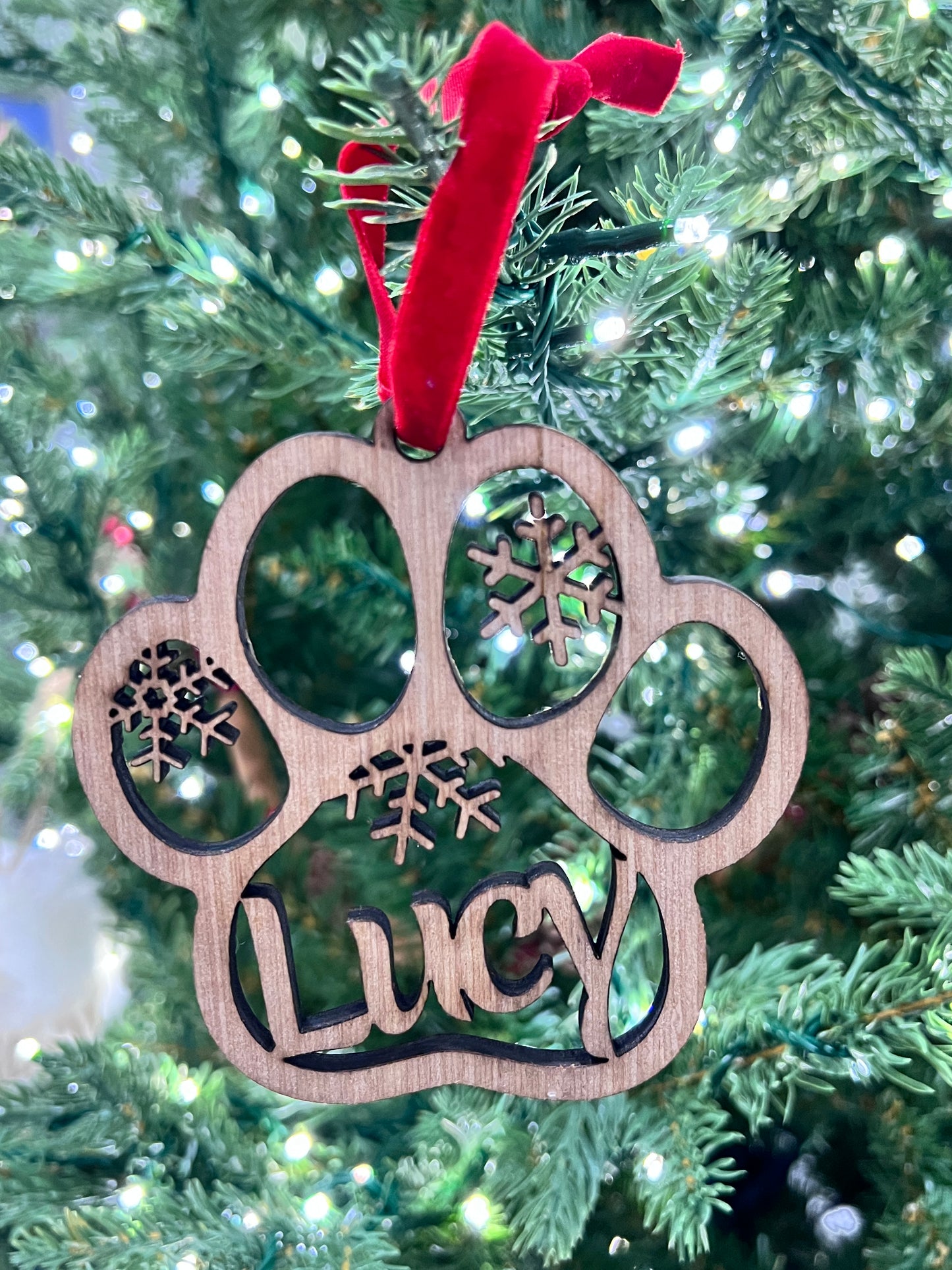 Custom Dog Paw Ornament