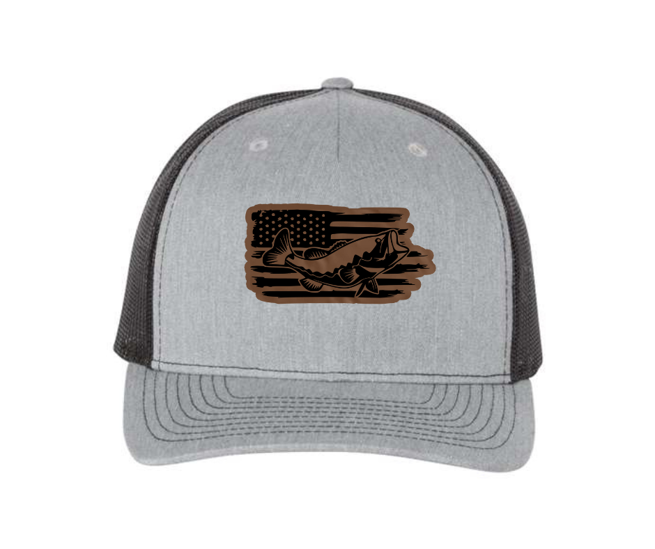 Fish Flag Leatherette Patch with Heat Adhesive